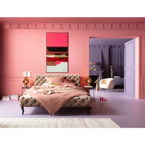 Zarámovaný obraz Abstract Shapes - růžový, 73x143cm