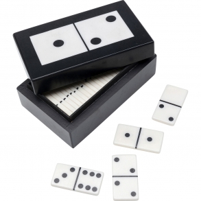 Stolní hra Domino - černo bílá, 14x5cm