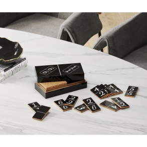 Stolní hra Domino - černá, 24x7cm