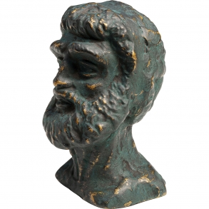 Soška busta Vousáč - zelená, 11cm