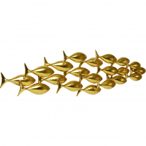 Nástěnná dekorace Houf Tuňáků - zlatá, 181x41cm