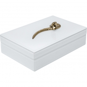 Krabička na šperky Snake Bite - bílá, 28x7cm