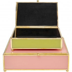 Krabička na šperky Neomi Green Pink (set 2 kusů)