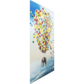 Skleněný obraz Balloon Elephant 100x150cm