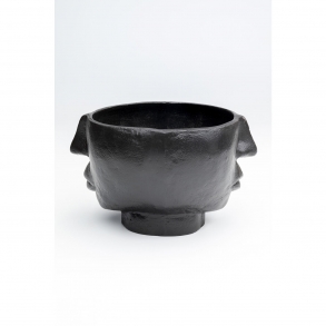 Kovoá váza Half Face - černá, 23cm