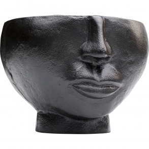 Kovoá váza Half Face - černá, 23cm