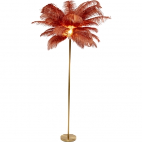 Stojací lampa Feather Palm - hnědá, 165cm