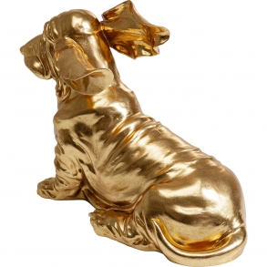 Soška Pes Coiffed - zlatá 52cm