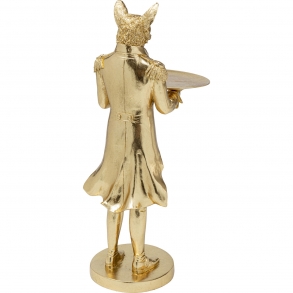 Soška Pes s podnosem - zlatá, 55cm