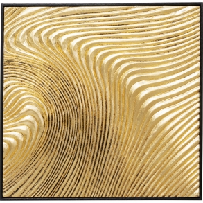 Obraz plastika Wave Gold (set 2 kusů)