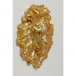 Wall Object Lion Head Gold 53x60cm