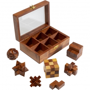 Dřevěné hlavolamy Puzzle (6 hlavolamů)