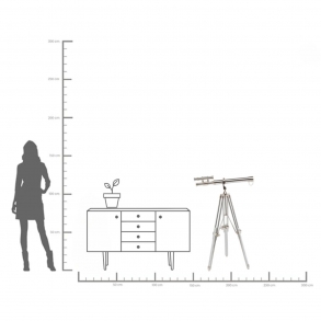 Dekorace Telescope - stříbrná, 125cm