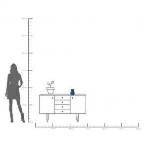Skleněná váza Gina Trible - modrá, 17cm