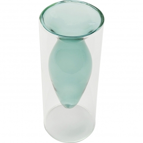 Skleněná váza Amore - modrá, 20cm