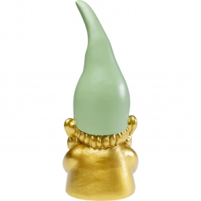 Deco Figurine Gnome Gold Green 35cm