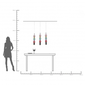 Lustr Candy Bar - barevný, 70cm