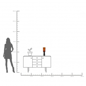 Skleněná váza Enigma hnědá 41 cm
