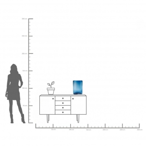 Skleněná váza Grazioso modrá 40cm
