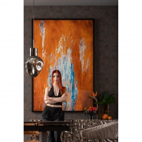 Zarámovaný obraz Artistas oranžový 120x180cm