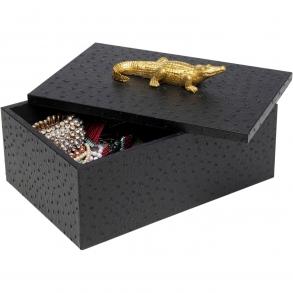 Dekorativní krabice Crocodile černý (set 2 kusů)