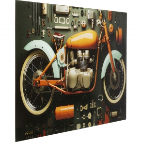 Skleněný obraz Garage Motorbike 60x80cm