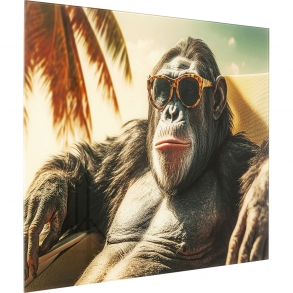 Skleněný obraz Holiday Monkey 80x60cm