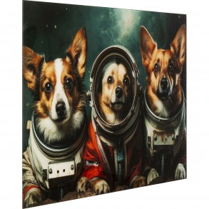 Skleněný obraz Astronauts Dogs 80x60CM