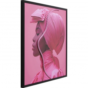 Zarámovaný obraz Pink Woman LED 80x80cm