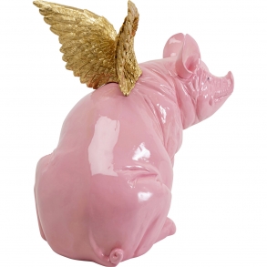 Soška Flying Pig - růžová, 79cm