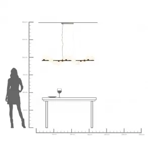 Stojací lampa Scala Balls Milky černá 150cm