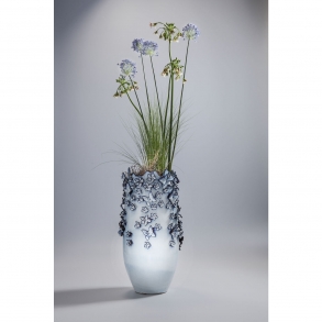 Vysoká modrá kameniková váza Butterflies 50 cm