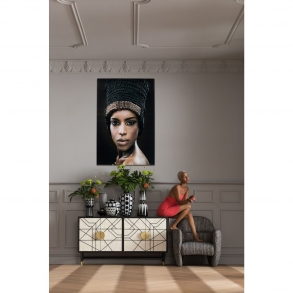 Skleněný obraz Royal Headdress Face 150×100cm