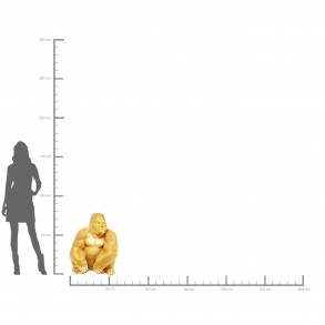 Soška Gorila sedící Zlatá 76cm