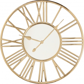 Nástěnné hodiny Giant - zlaté, Ø80 cm