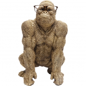 Soška Gorila stojící Zlatá 46 cm