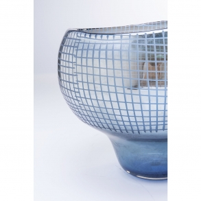 Modrá skleněná váza Grid Luster Blue 28cm