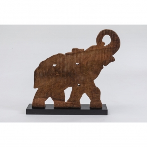 Dřevěná soška Slon s chobotem nahoru 52cm