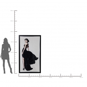 Zarámovaný obraz Audrey Hepburn v černých šatech 172x108cm
