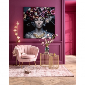 Skleněný obraz Flower Art Lady 120×120cm