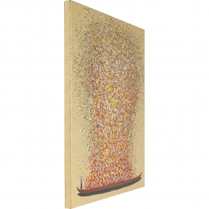 Obraz na plátně Flower Boat Gold Red 160×120cm