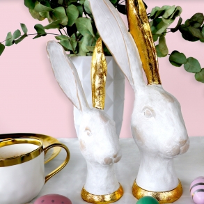 Soška Busta Zajíc se zlatým uchem 30cm