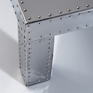 Konferenční stolek Vegas - hliník, 100×100 cm