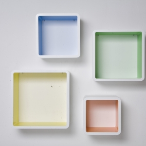 Poličky Lounge Cube Square Colore - set 4 kusů