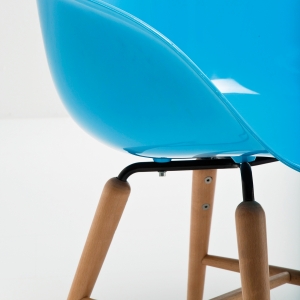 Židle s opěrkou ruky Forum Wood - modrá