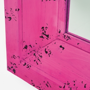 Zrcadlo Camera - růžové, 72×72 cm