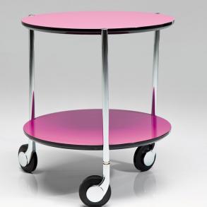 Odkládací stolek Doppio - průměr 40 cm, růžový