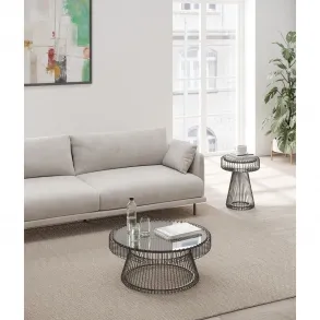 Konferenční stolek Lisboa - černý, Ø86cm