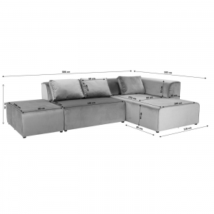 Sofa Infinity Otoman Right Cognac