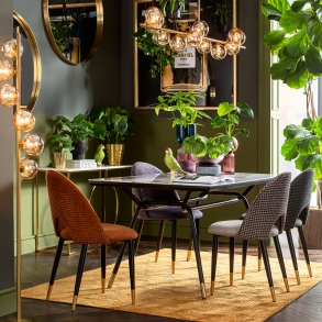 Zelená čalouněná jídelní židle Hudson
